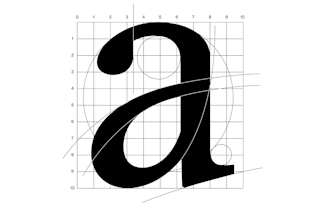 <p>The ‘a’ is built on rectangular proportions, blending soft curves with the geometric logic of transitional type.</p>