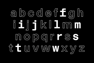 <p>Highlights of lowercase characters with the substantial redesign in Modern Gothic Mono.</p>