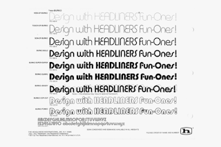 <p>Page from the catalogue Headliners neo-phototype(s) showing Burko by David L. Burke. Published by The Headliners international, 1977. Image courtesy Stephen Coles, flickr.com/photos/stewf/15345389210/in/album-72157648741096462/</p>