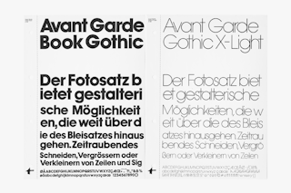 <p>ITC Avant Garde Gothic, Typostudio – Titelschriften 1, Munich, 1985. Private collection</p>